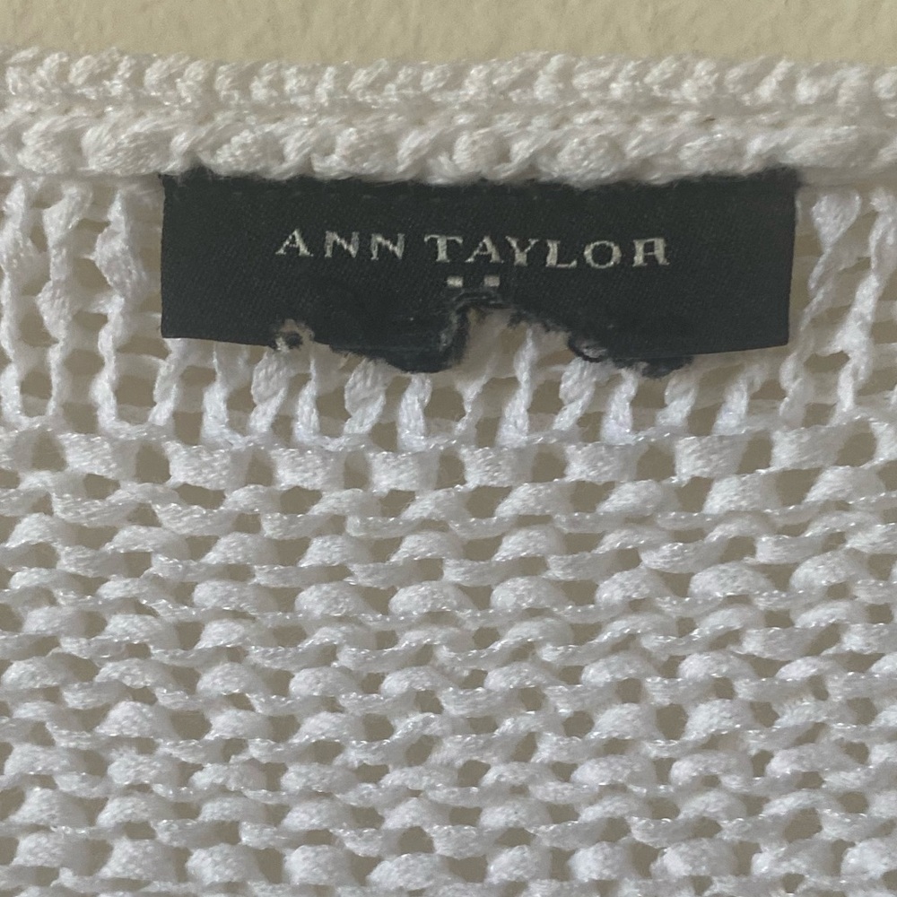 Ann Taylor White Textured Cardigan - Picture 4 of 7